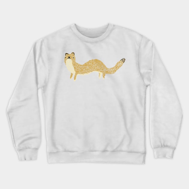 Fluffy Weasel Crewneck Sweatshirt by Sophie Corrigan